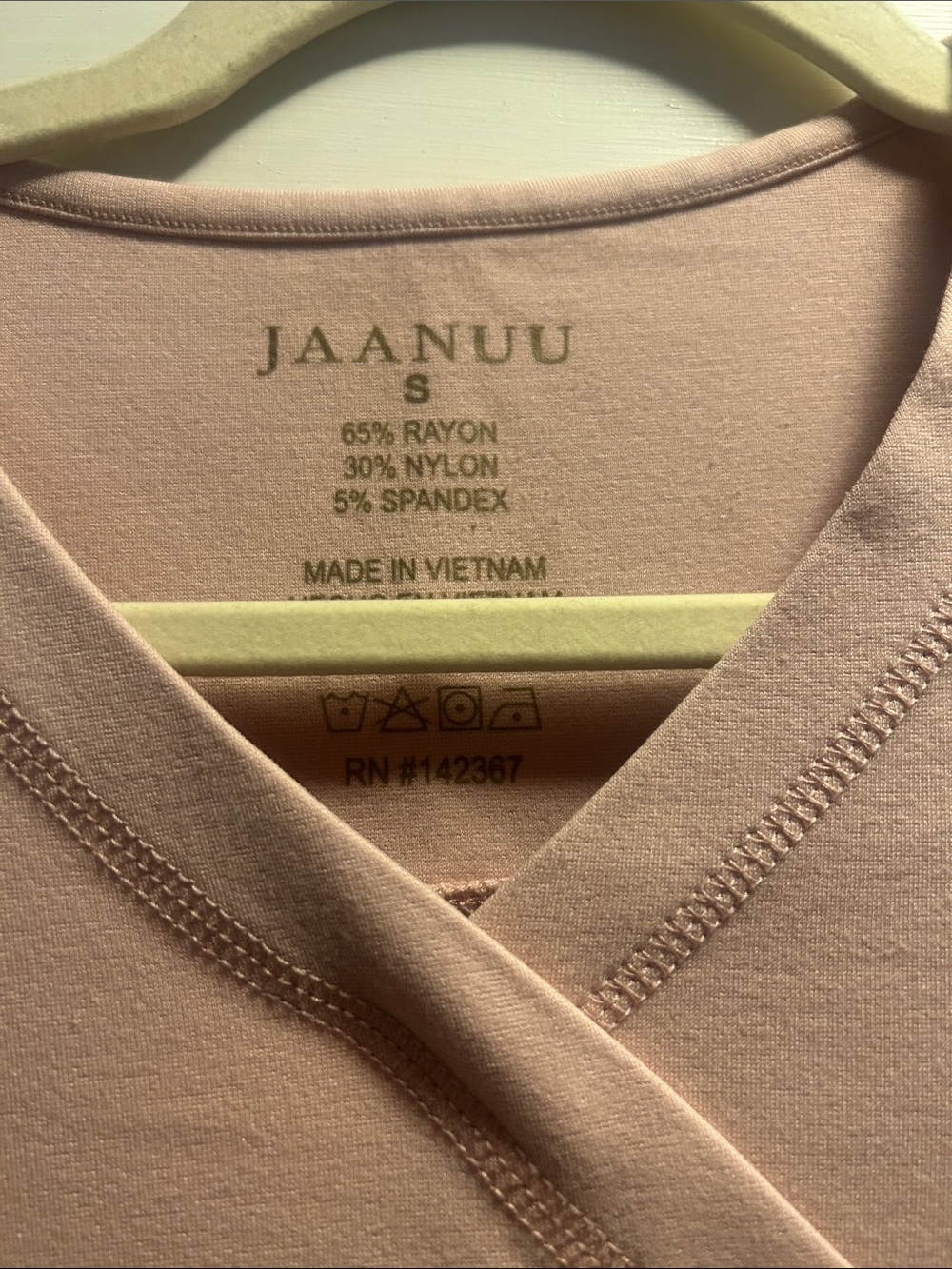 Jaanuu Pale Pink Short Sleeve Scrub Top with Side Ruching - Picture 2 of 3